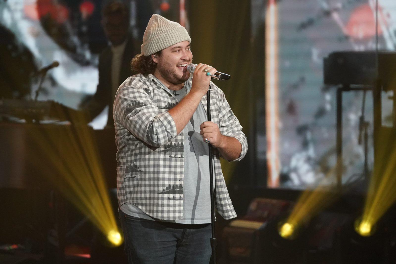 Graham DeFranco singing on a large lit stage — Instagram post by @grahamdefranco